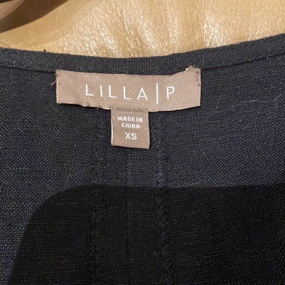 Lilla P Linen Blend A-Line Black Sleeveless Dress XS Black - Picture 6 of 9